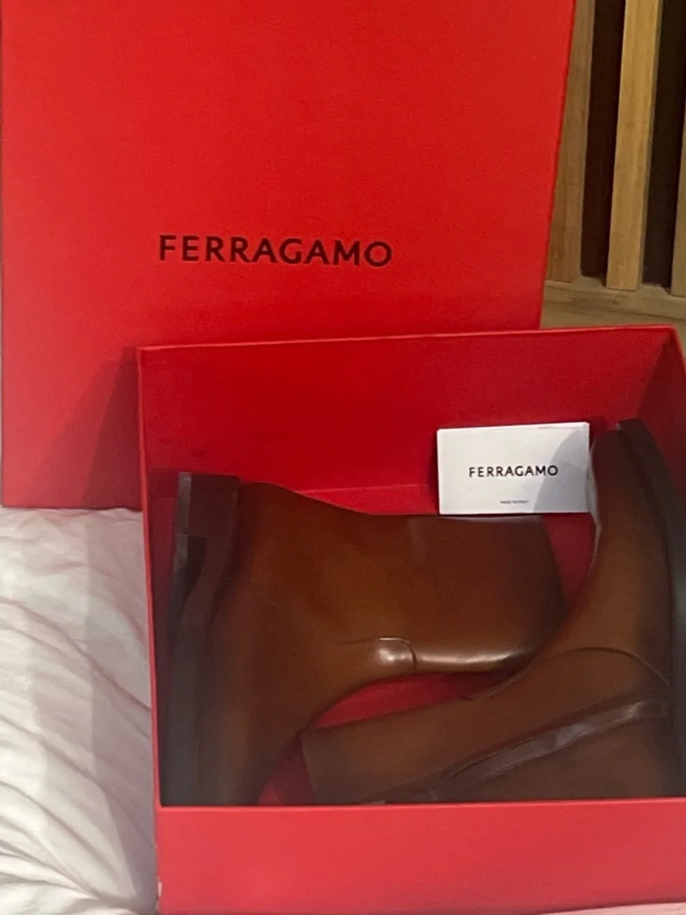 Salvatore Ferragamo Men’s Brown Leather Gerald Zip Boots Retail $1600